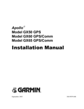 Garmin Apollo GX65 GPS Installation Manual