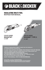 Black & Decker BD200MT type 2 Instruction Manual