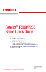 Toshiba Satellite P205 User Manual