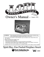 Lopi Spirit Bay Owner's Manual