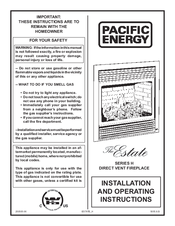 Pacific Energy Estate Installation And Operating Instrictions