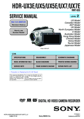 Sony Handycam HDR-UX7 Service Manual