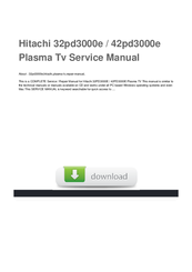 Hitachi 32PD3000E Service Manual
