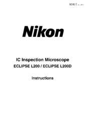 Nikon Eclipse L200 Instructions Manual