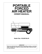 Desa PORTABLE FORCED AIR HEATER Owner's Manual