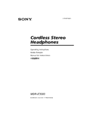 Sony MDR-IF3000 Operating Instructions