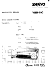 Sanyo VHR-790 Instruction Manual