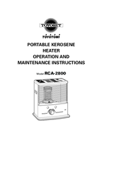 Toyoset RCA-2800 Operation And Maintenance Instructions