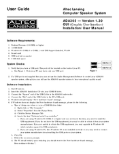 Altec Lansing ADA305 Installation & User Manual