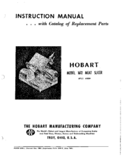 Hobart 1612 Instruction Manual