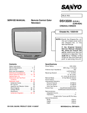 Sanyo DS13320 Service Manual