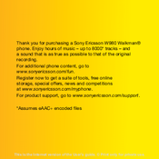 Sony Ericsson Walkman W980 User Manual