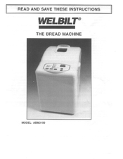 Welbilt ABM3100 Instructions For Use Manual