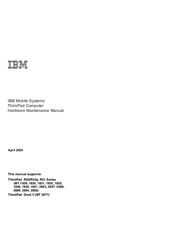 IBM ThinkPad R50 Series Hardware Maintenance Manual