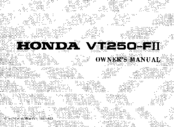 Honda 1985 VT250-FII Owner's Manual