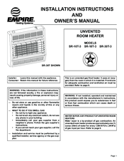 Empire Heating Systems SR-30T-3 Installation Instructions And Owner's Manual