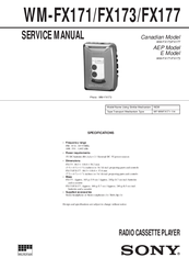 Sony Walkman WM-FX173 Service Manual