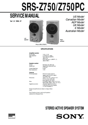 Sony SRS-Z750PC Service Manual