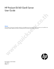 HP ProLiant DL160 Gen8 User Manual