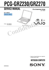Sony VAIO PCG-GRZ230 Service Manual