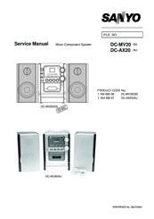 Sanyo DC-MV20 Service Manual