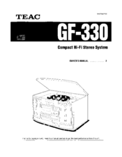 Teac GF-330 Owner's Manual