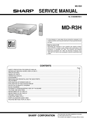 Sharp MD-R3H Service Manual