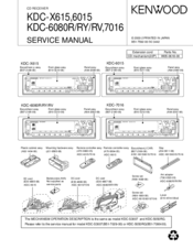 Kenwood KDC-6080RV Service Manual
