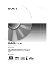 Sony RDR-HX910 Operating Instructions Manual