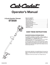 Cub Cadet ST2020 Operator's Manual