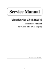 ViewSonic VA1616W-6 VS12018 Service Manual