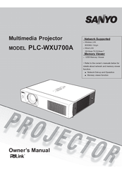 Sanyo PLC-WXU700A Owner's Manual