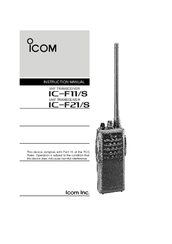 Icom IC-F11/Sl IC-F21/S Instruction Manual