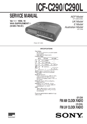 Sony Dream Machine ICF-C290L Service Manual