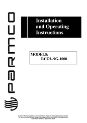 Parmco RCOL-9G-1000 Operating Instructions Manual