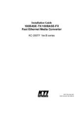 KTI Networks 100BASE-TX Installation Manual
