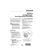Honeywell Digital Round T8775A Installation Instructions Manual