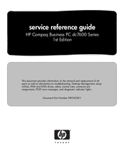 HP Compaq Businessdc7600 Service & Reference Manual