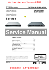 Philips DVDR3435H/93 Service Manual
