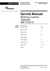 Whirlpool AWT 8123 D - SERVICE Service Manual