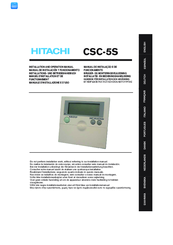 Hitachi CSC-5S Installation And Operation Manual