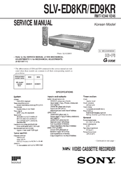 Sony SLV-ED8KR Service Manual