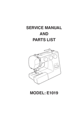 Janome E1019 Service Manual And Parts List