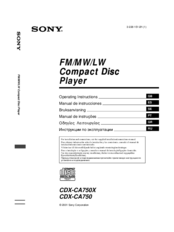 Sony CDX-CA750 Operating Instructions Manual