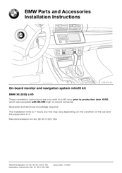 BMW X5 (E53) LHD Installation Instructions Manual