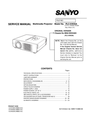 Sanyo PLC-SW20A Service Manual