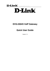 D-Link DVG-2004S Quick User Manual