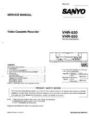 Sanyo VHR-630 Service Manual
