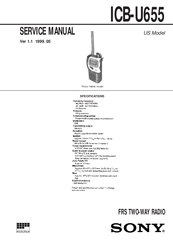Sony U-Ceiver ICB-U655 Service Manual