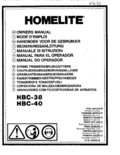 Homelite HBC-38 Owner's Manual